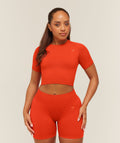 Lift Seamless Short Sleeve Top - Bold Orange — imagem 1