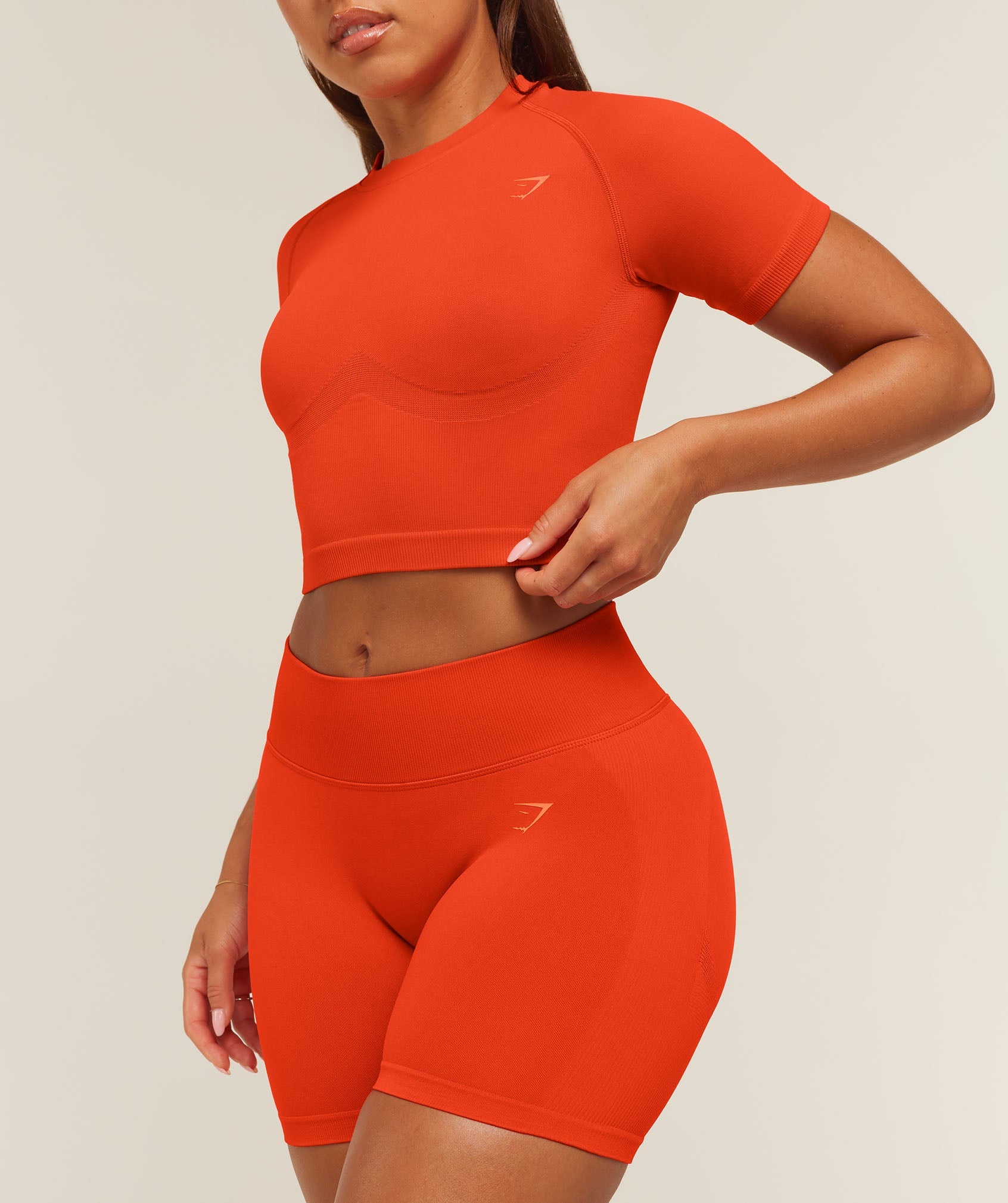 Lift Seamless Short Sleeve Top - Bold Orange — imagem 6
