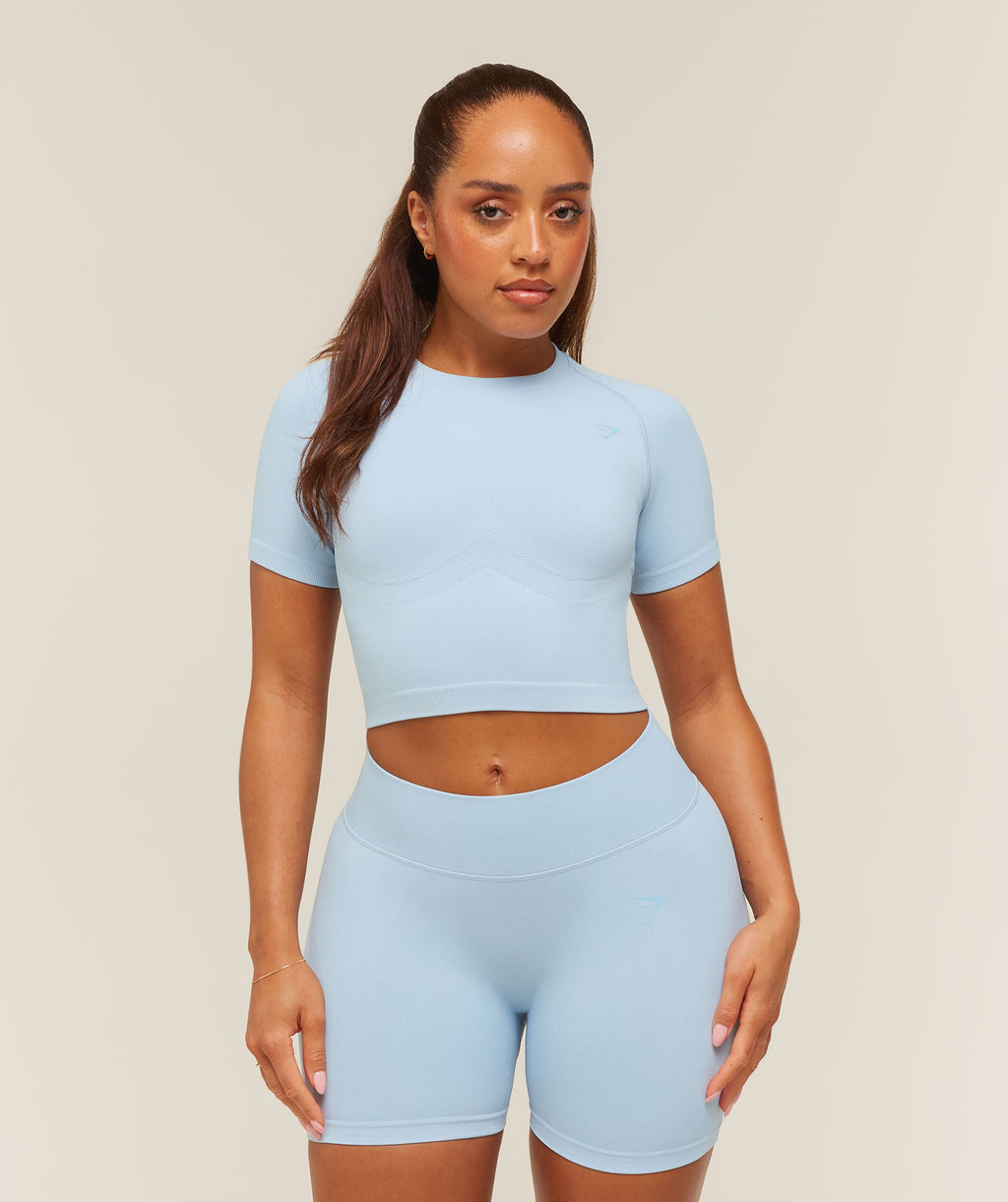 Lift Seamless Short Sleeve Top - Chilled Blue — imagem 1
