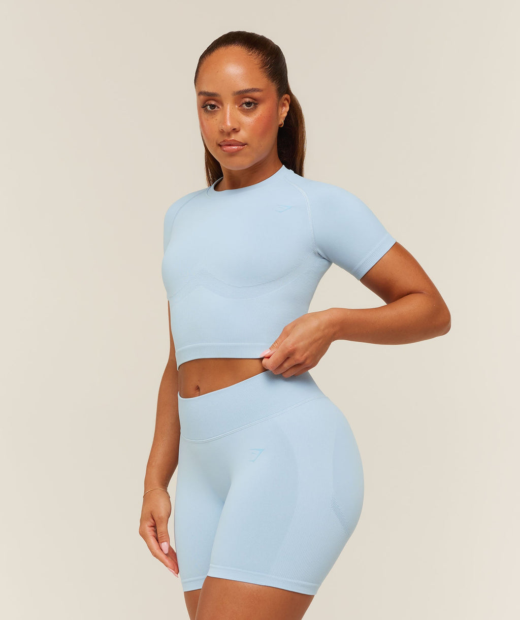 Lift Seamless Short Sleeve Top - Chilled Blue — imagem 4