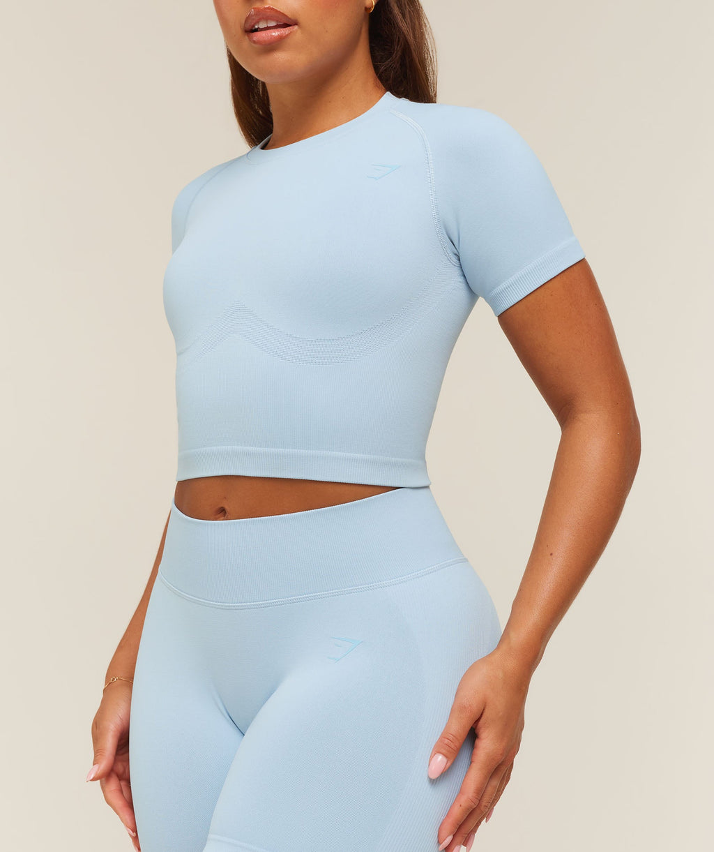 Lift Seamless Short Sleeve Top - Chilled Blue — imagem 6