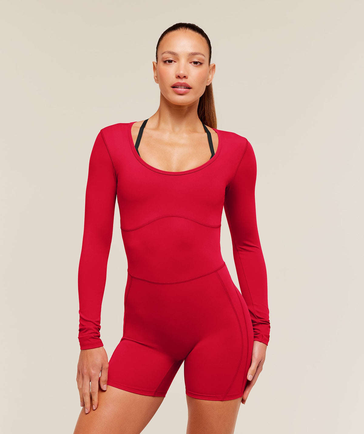 Lifting Dipped Waistband All-In-One - Carmine Red — imagem 2