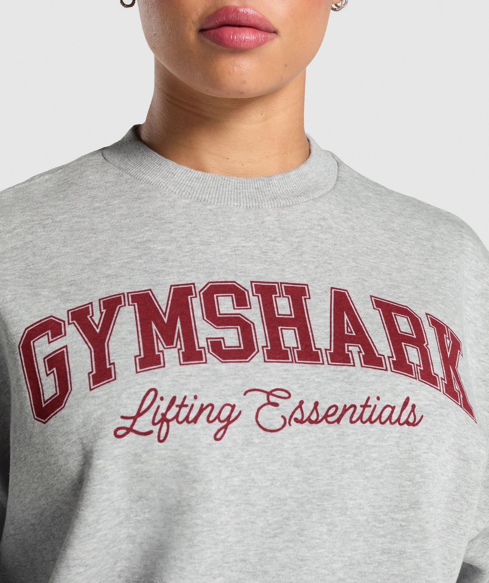 Lifting Essentials Graphic Brushed Oversized Sweatshirt - Light Grey Core Marl — imagem 5