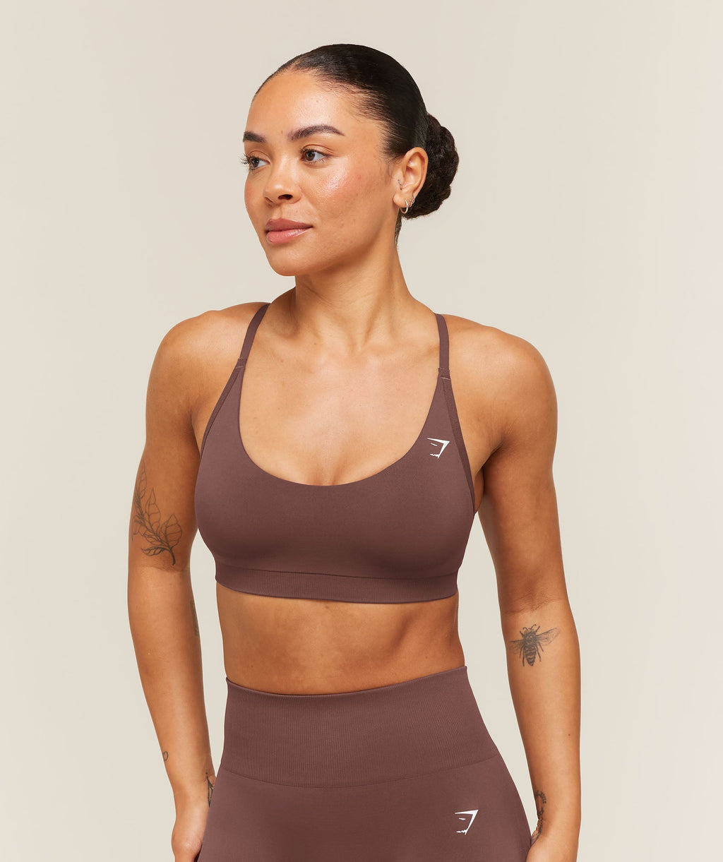 Everyday Seamless Racerback Sports Bra - Espresso Brown — imagem 1