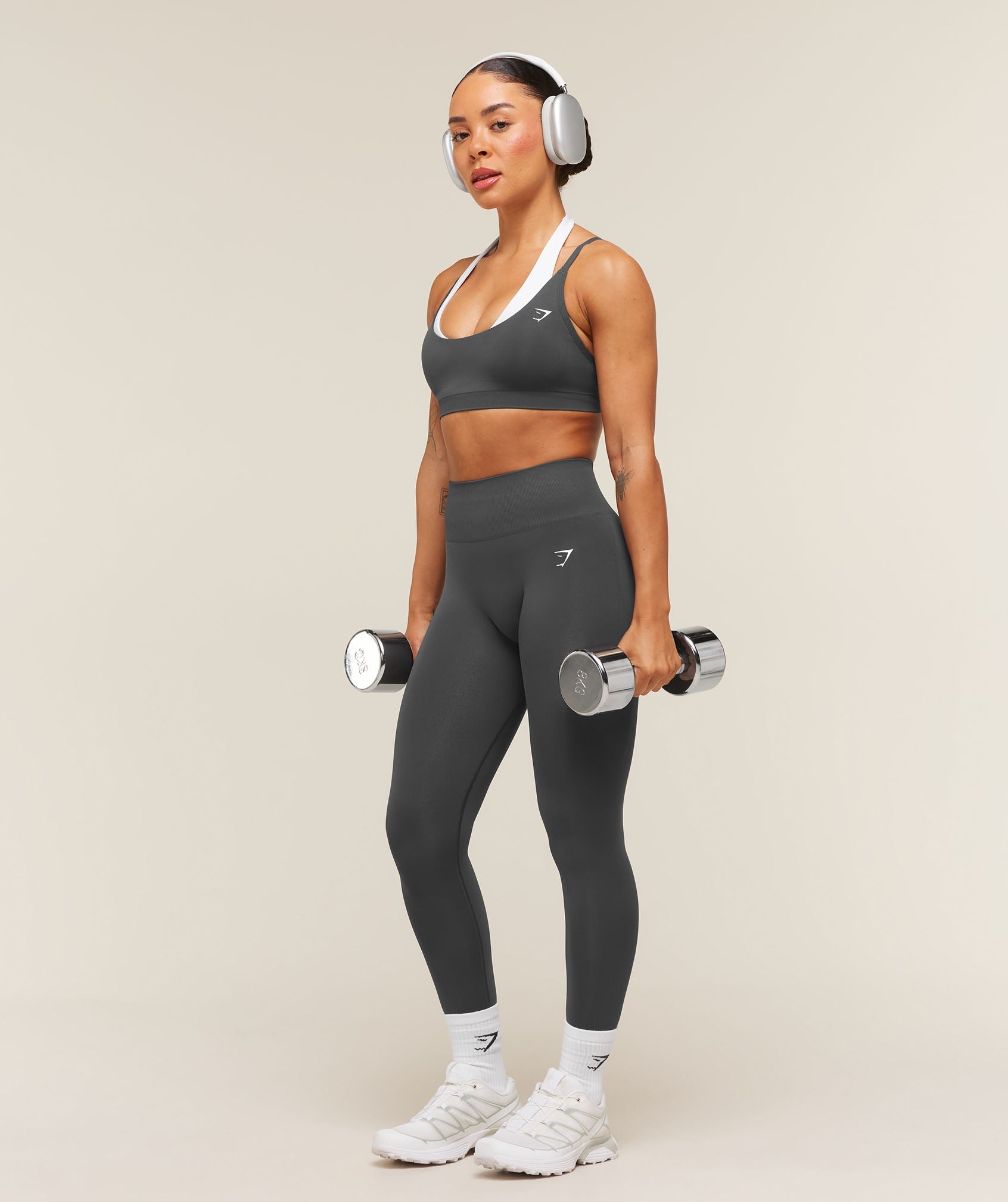 Everyday Seamless Racerback Sports Bra - Grey — imagem 4