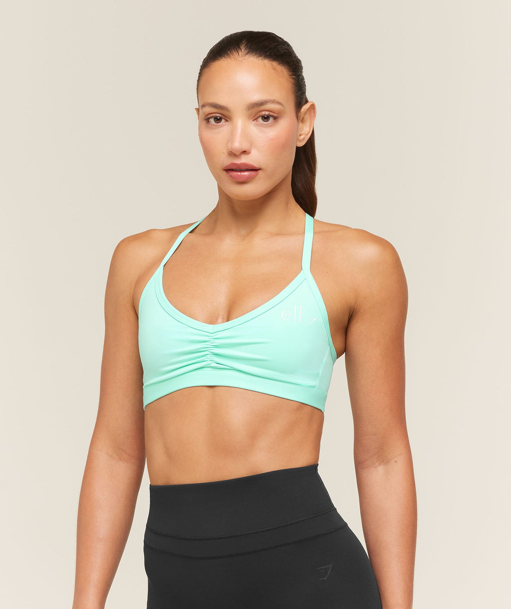 Light Support Ruche Strappy Back Bra - Pop Turquoise — imagem 1