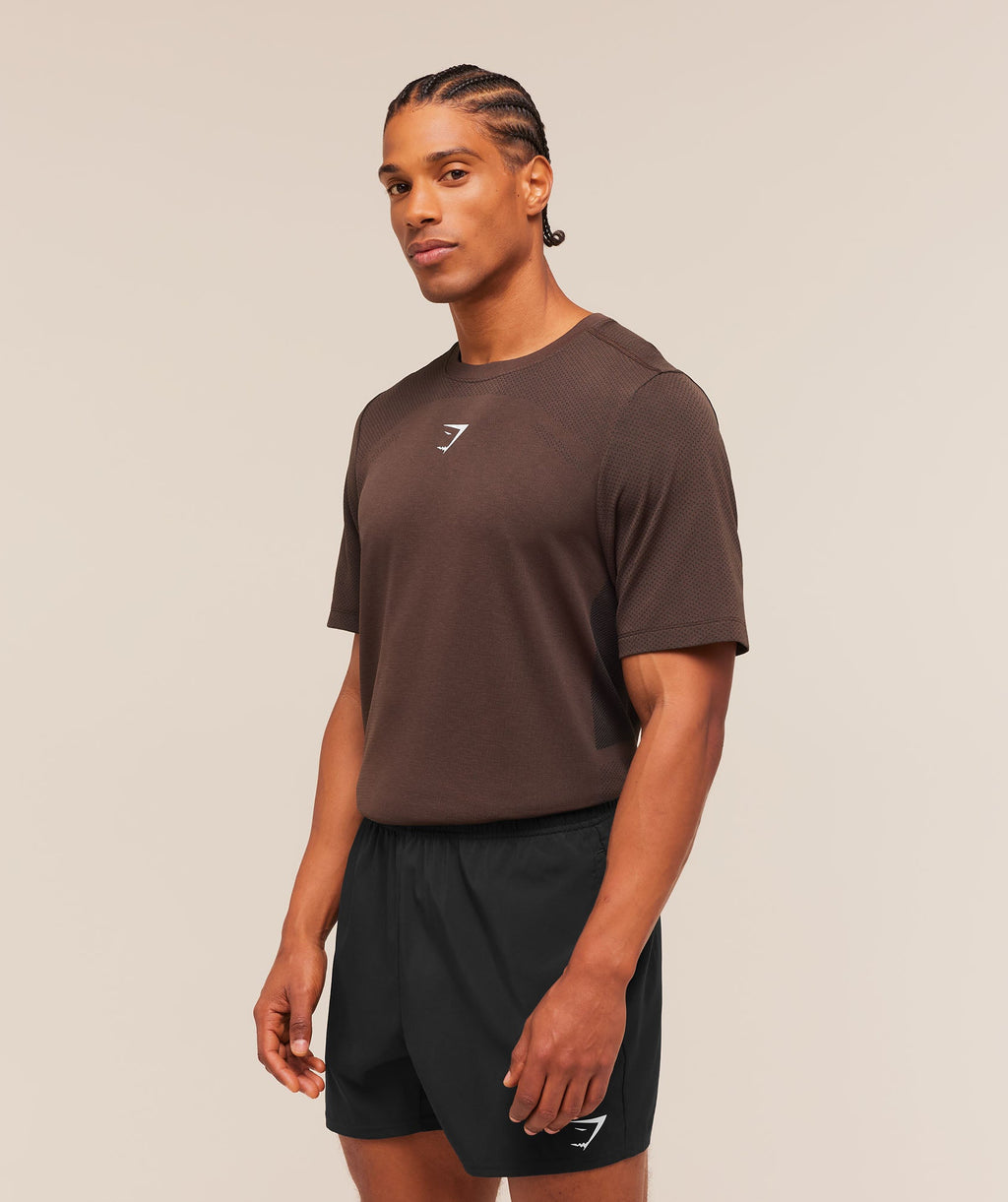 Lightweight Seamless T-Shirt - Espresso Brown/Marl — imagem 3