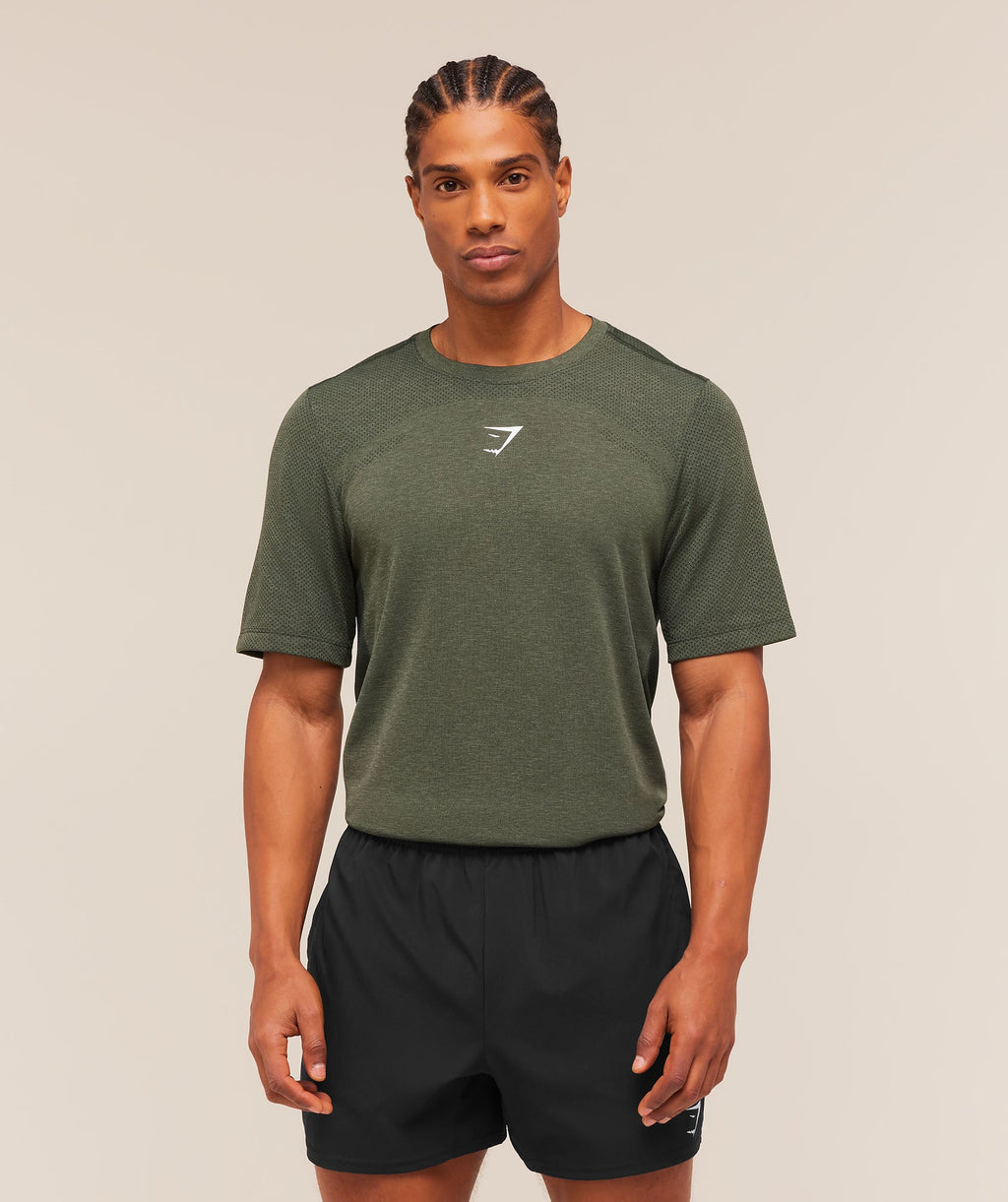 Lightweight Seamless T-Shirt - Strength Green/Marl — imagem 1