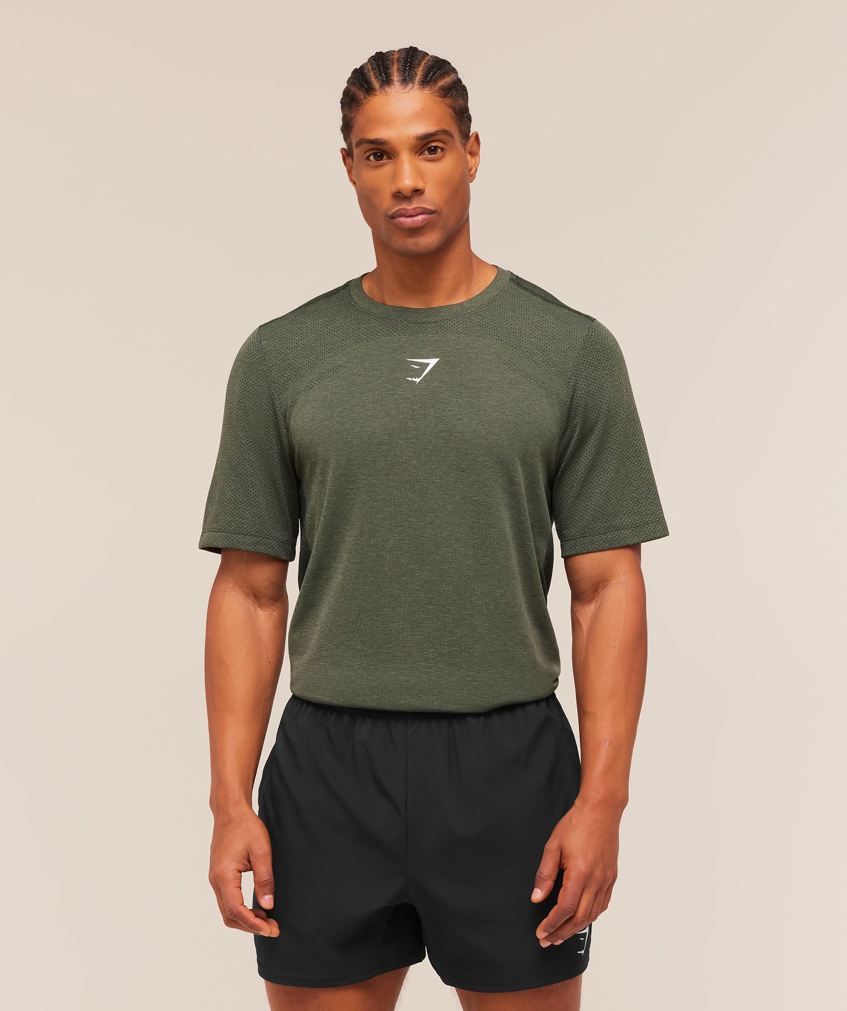 Lightweight Seamless T-Shirt - Strength Green/Marl — imagem 1