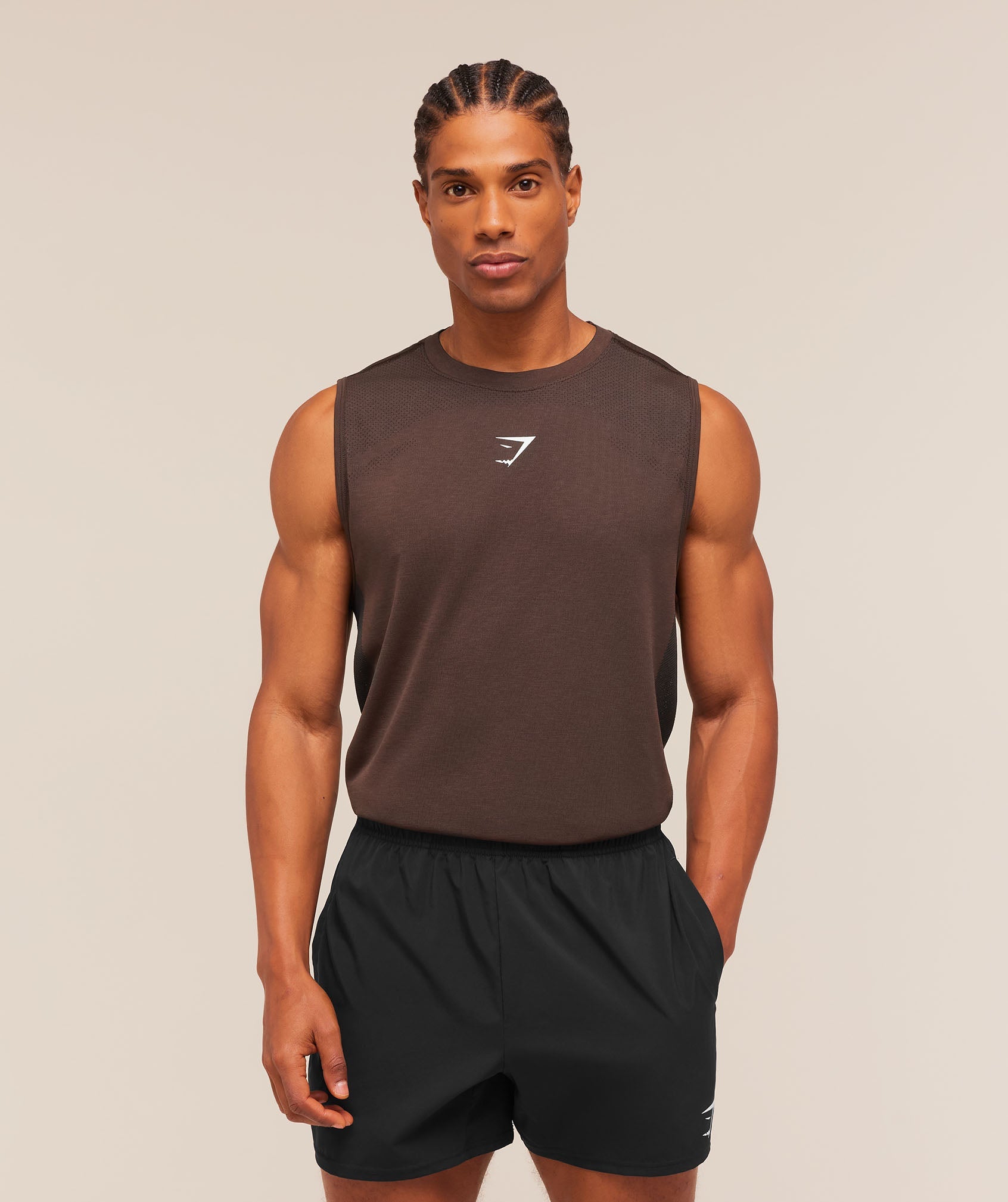 Lightweight Seamless Tank - Espresso Brown/Marl — imagem 1