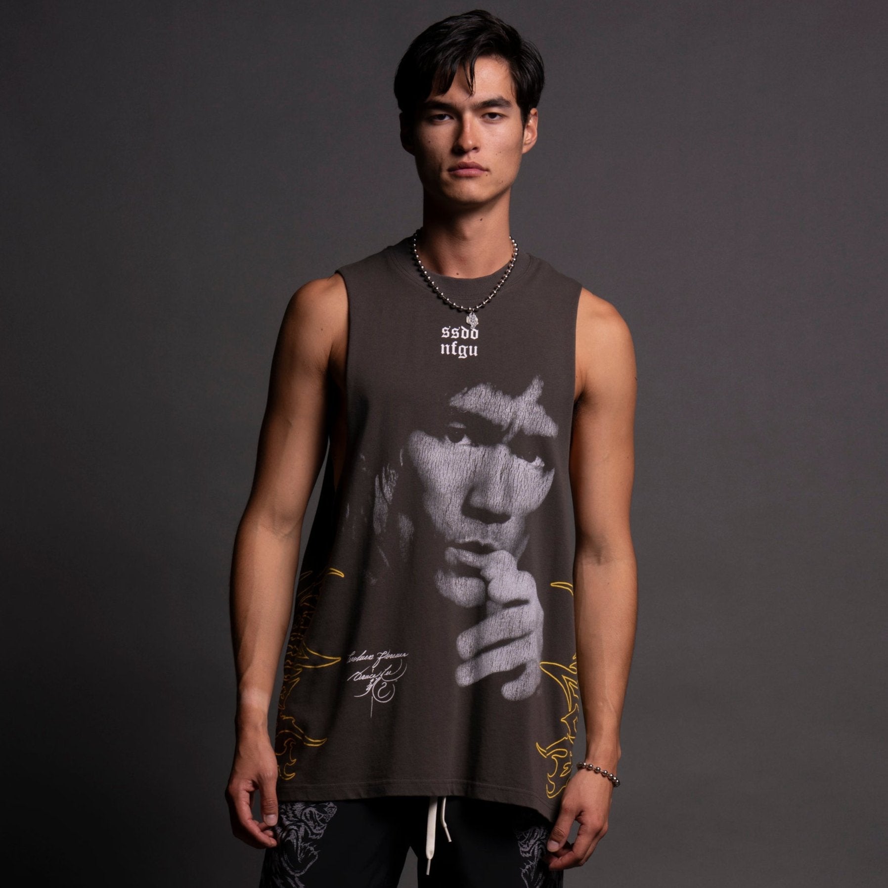 Don't Think, Feel! "Tommy" Muscle Tee in Wolf Gray — imagem 2