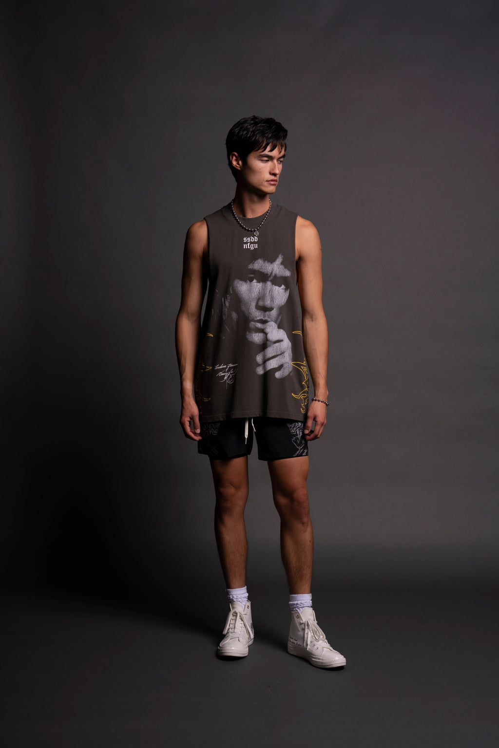 Don't Think, Feel! "Tommy" Muscle Tee in Wolf Gray — imagem 4