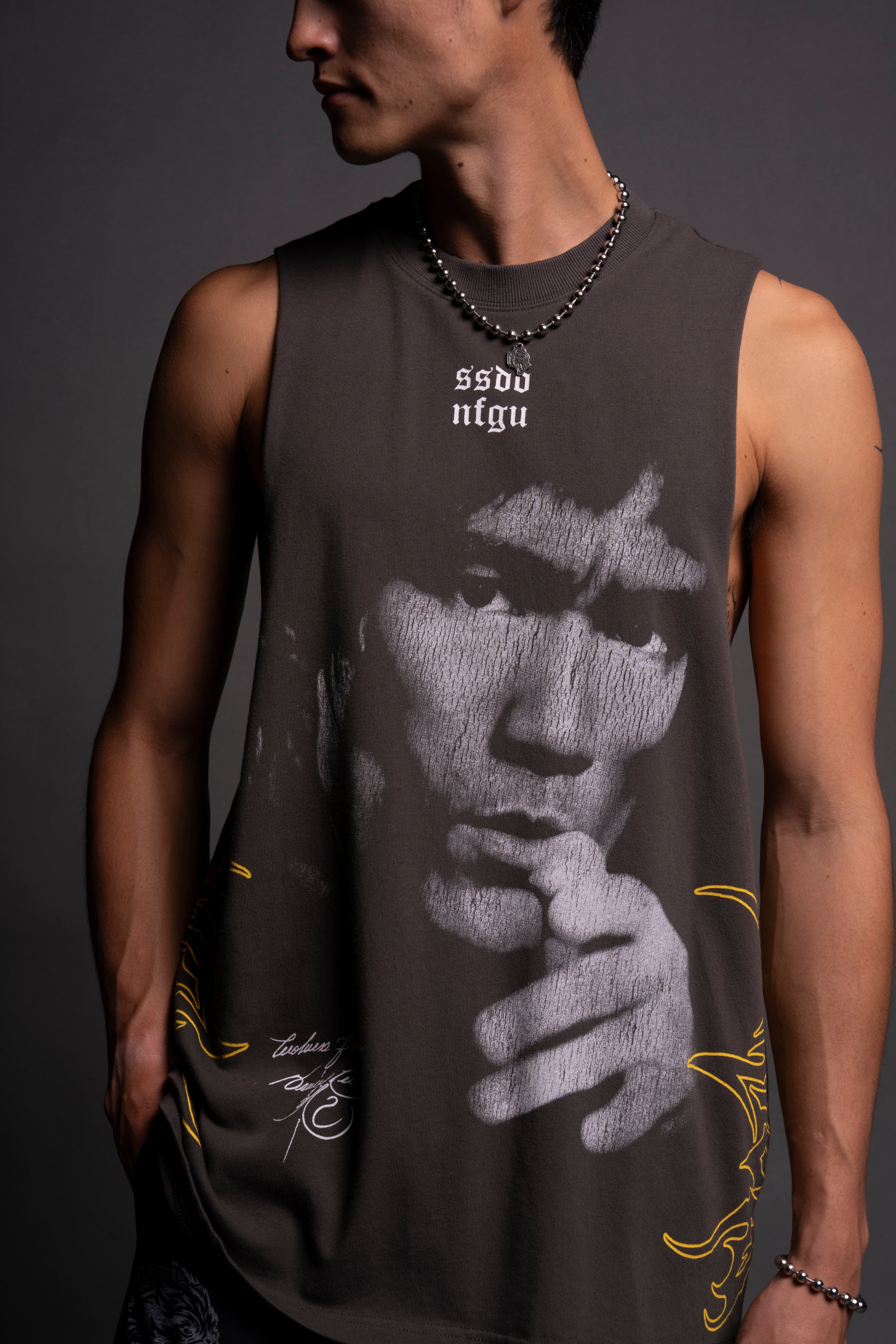 Don't Think, Feel! "Tommy" Muscle Tee in Wolf Gray — imagem 7