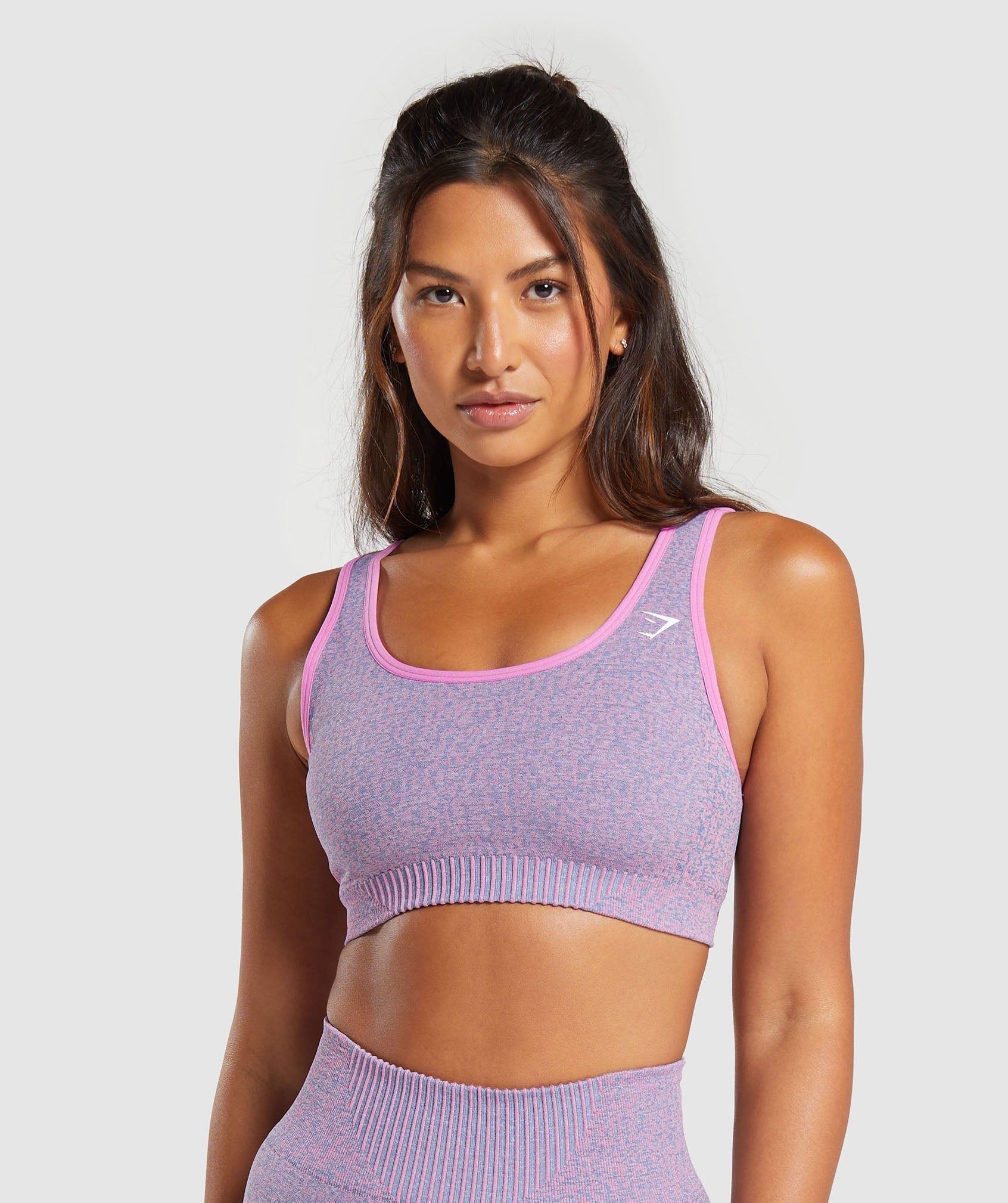 Marl Seamless Scoop Bra - Light Pink/Light Blue Marl/Sherbet Pink — imagem 1