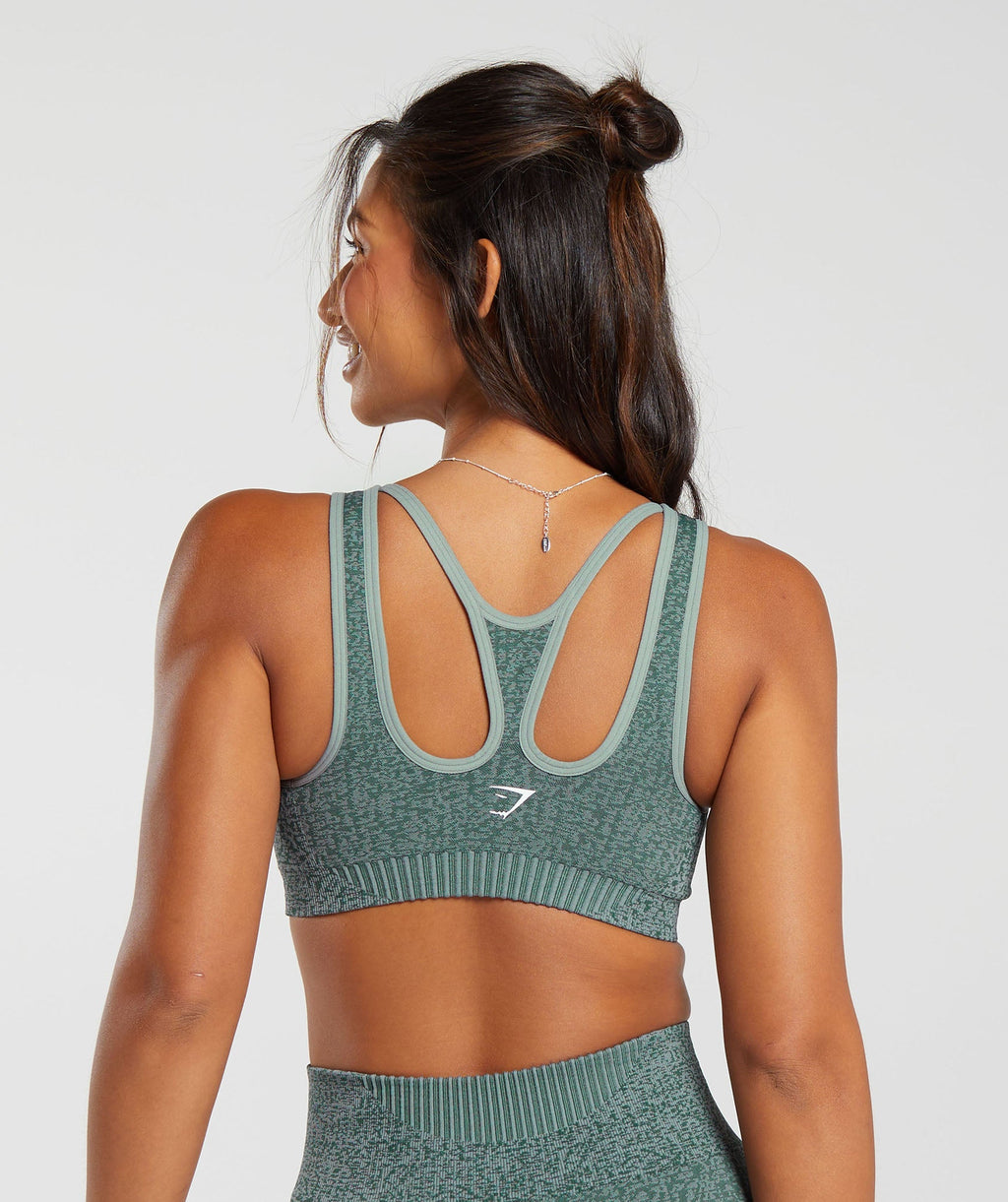 Marl Seamless Scoop Bra - Teal Marl/Dark Grey Marl/Smokey Grey — imagem 2