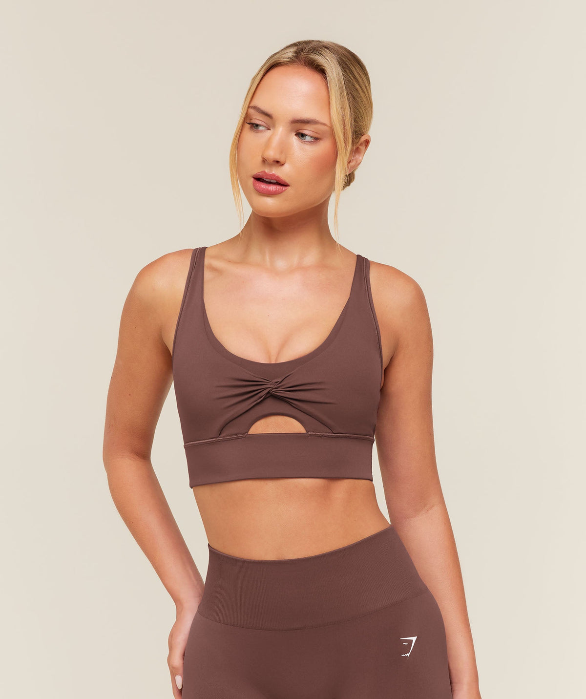 Twist Front Sports Bra - Espresso Brown — imagem 1