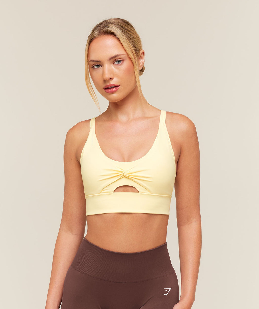 Twist Front Sports Bra - Butter Yellow — imagem 1