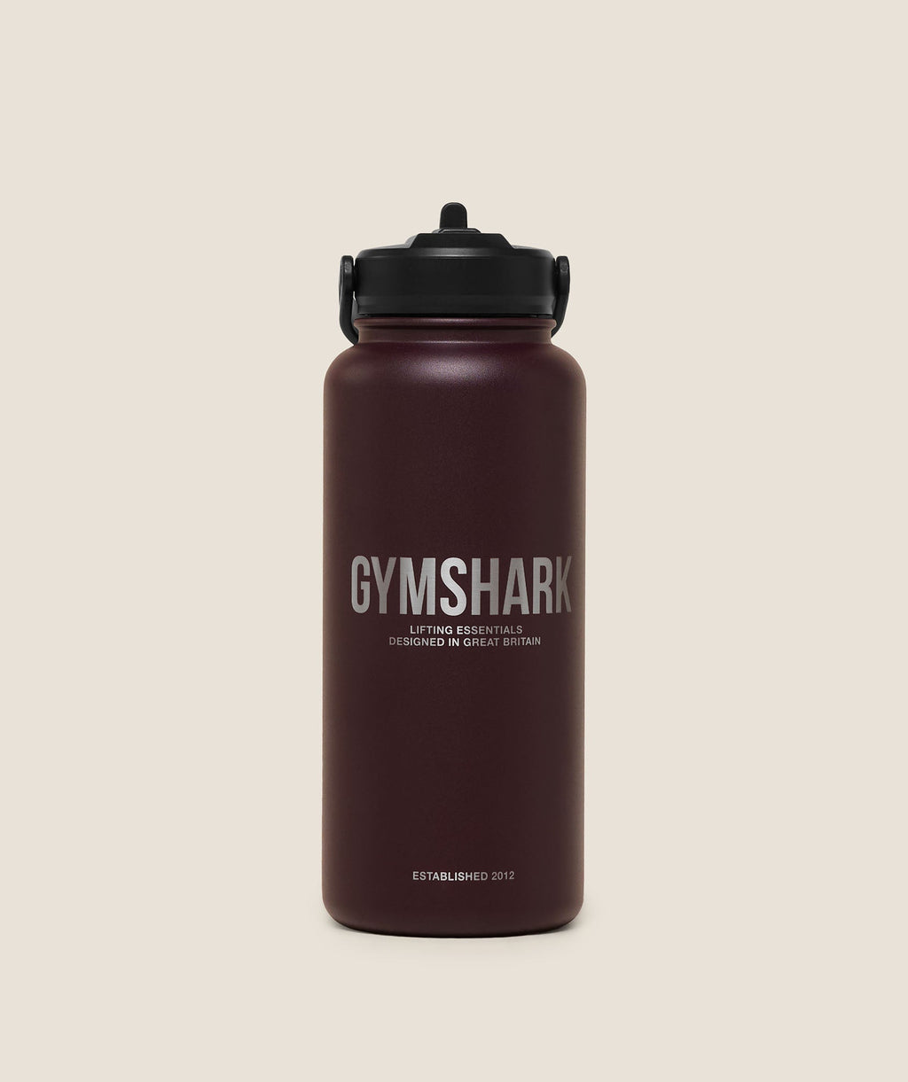 Metal Insulated Straw Bottle 1L - Cherry Purple — imagem 2