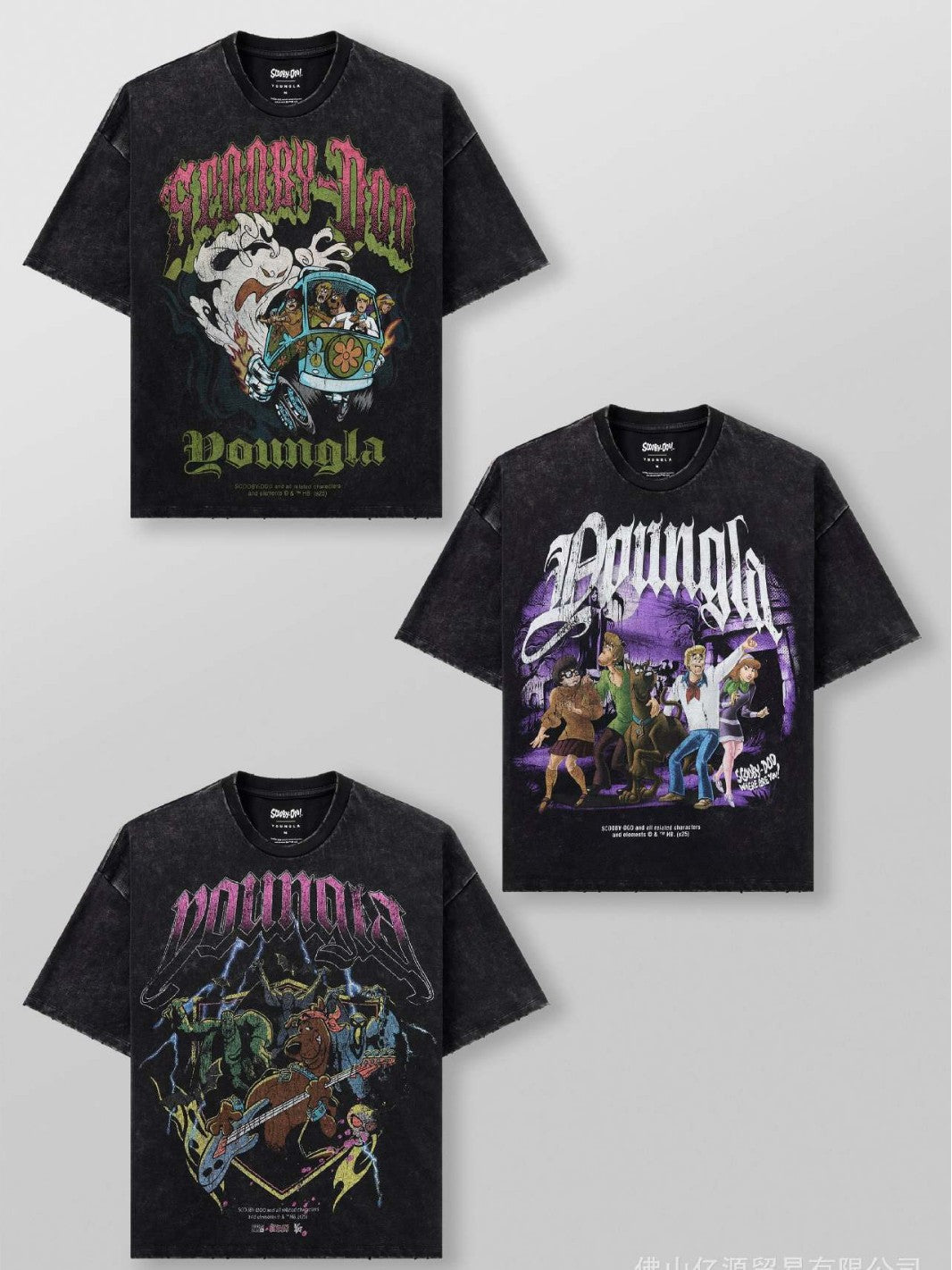 Camiseta YoungLA Scooby-Doo Acid Wash Oversized