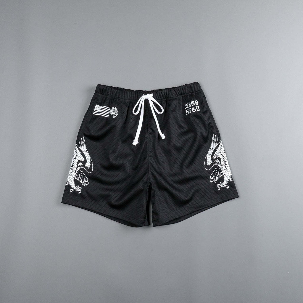 DARCSPORT RAGING WOLF BLACK TRAINING SHORTS
