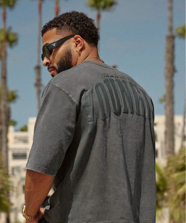Camiseta Oversized YoungLA Embossed Collegiate