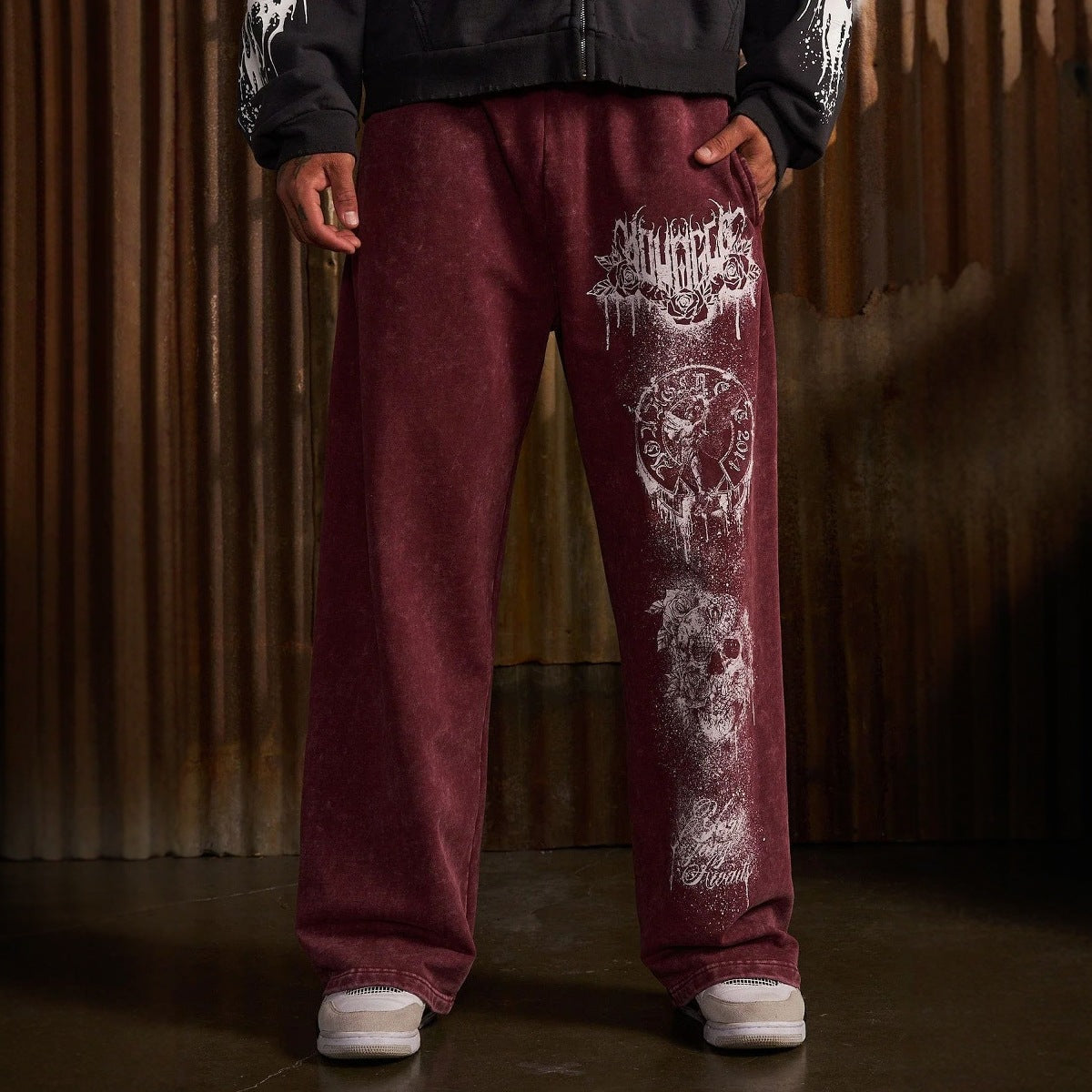 Calça  YoungLA Wide Leg Gótica Estonada