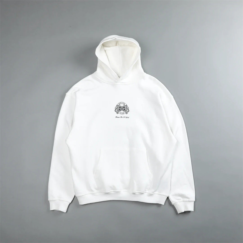 CLASSIC WOLVES BLACK AND WHITE HOODIE