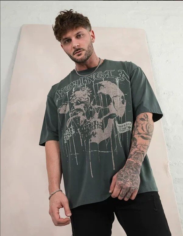 Camiseta Youngla Floral Skull Tees