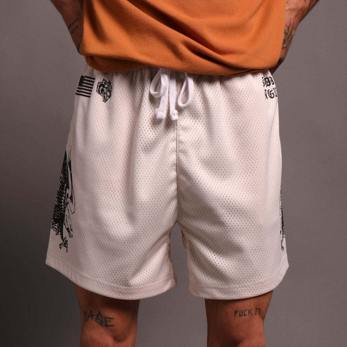 DARCSPORT RAGING WOLF BLACK TRAINING SHORTS