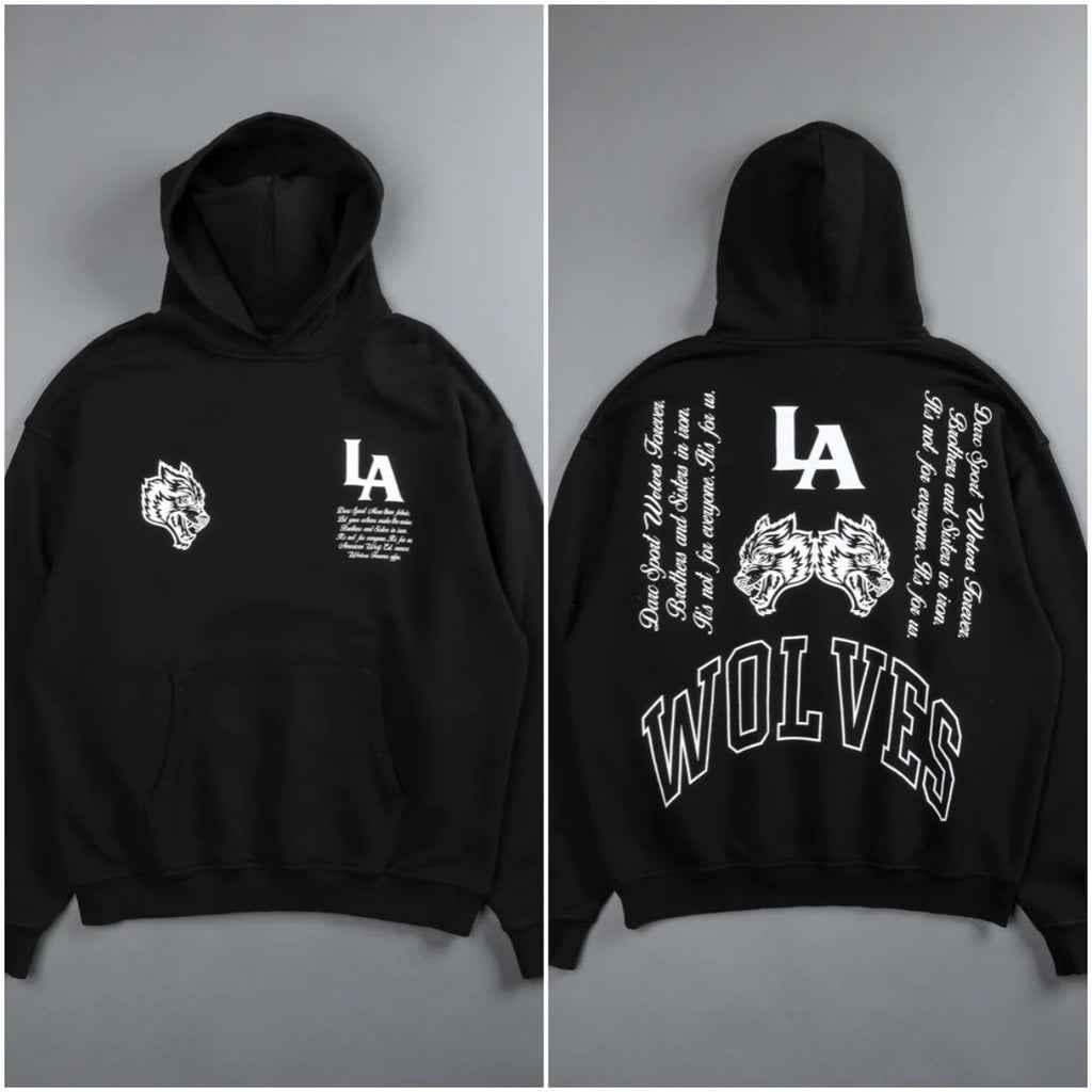 Darc Sport Moletom com Capuz LA Wolf — Oversized Preto