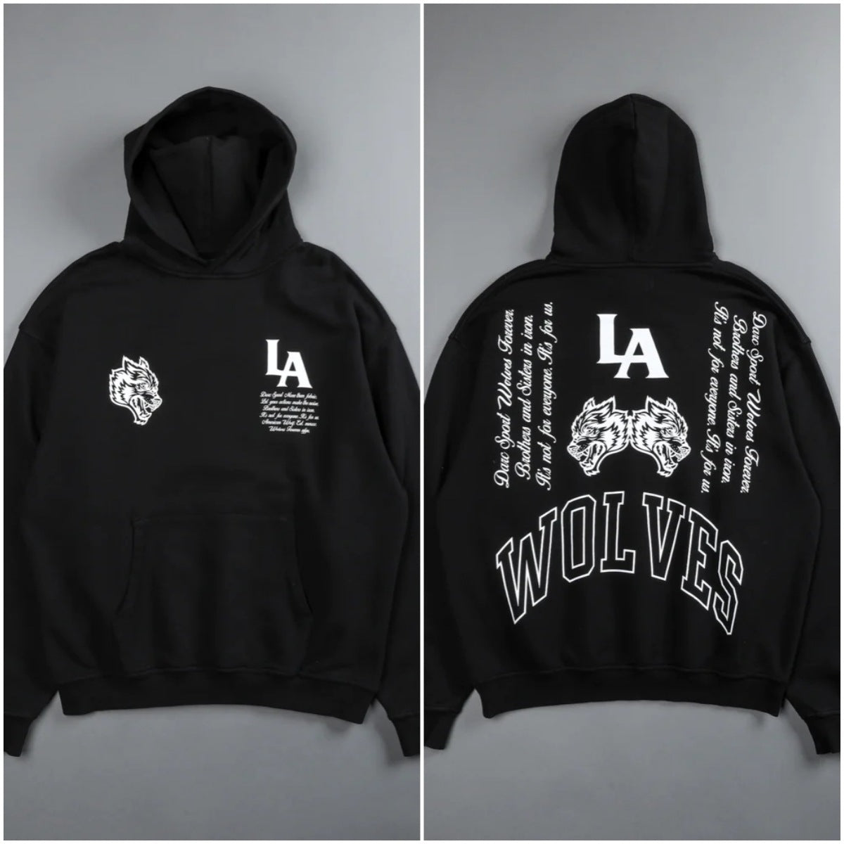 Darc Sport Moletom com Capuz LA Wolf — Oversized Preto