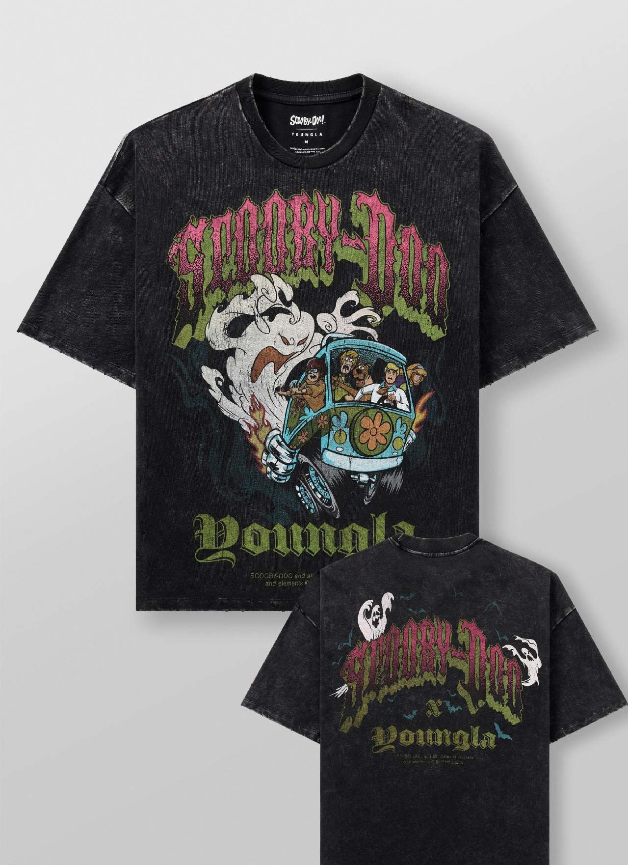 Camiseta YoungLA Scooby-Doo Acid Wash Oversized