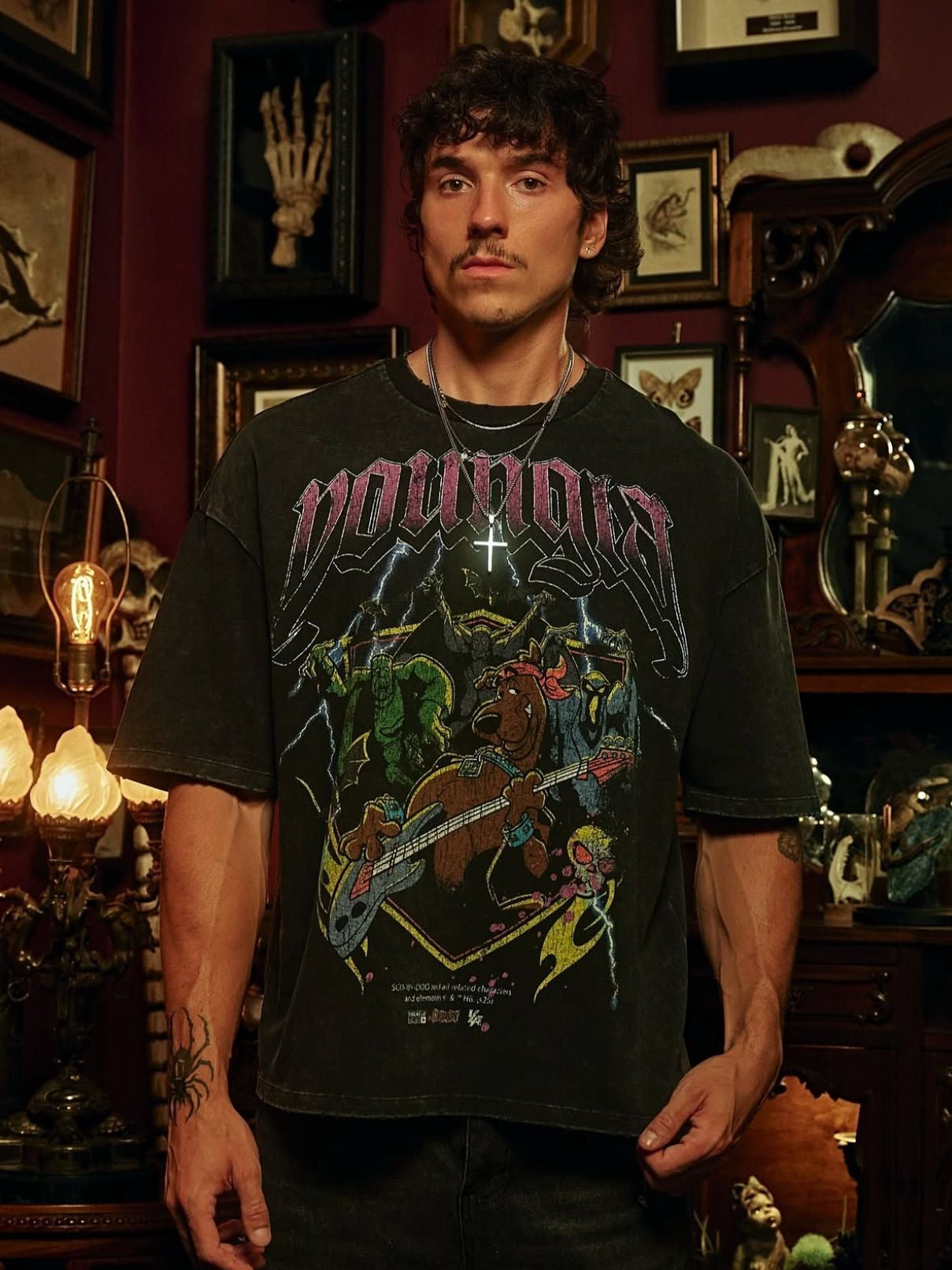 Camiseta YoungLA Scooby-Doo Acid Wash Oversized