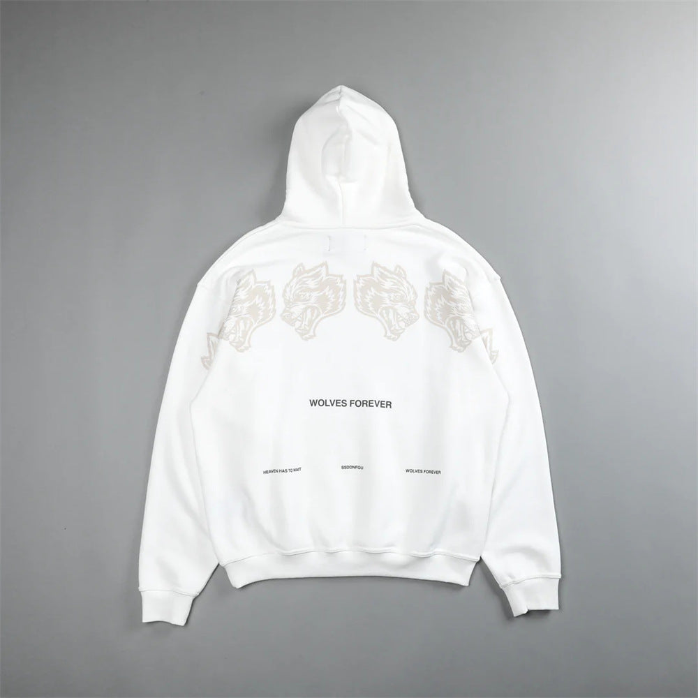 CLASSIC WOLVES BLACK AND WHITE HOODIE