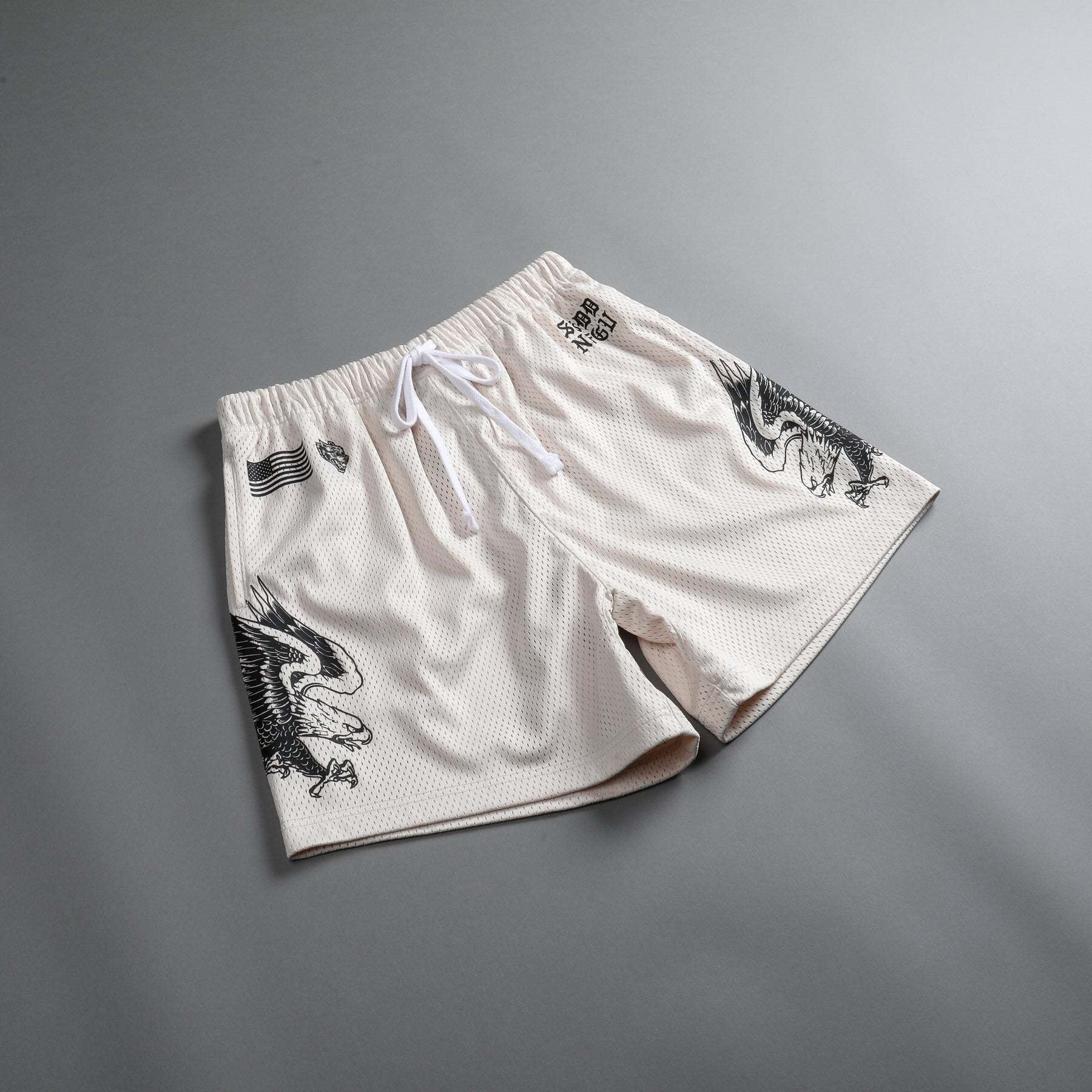 DARCSPORT RAGING WOLF BLACK TRAINING SHORTS