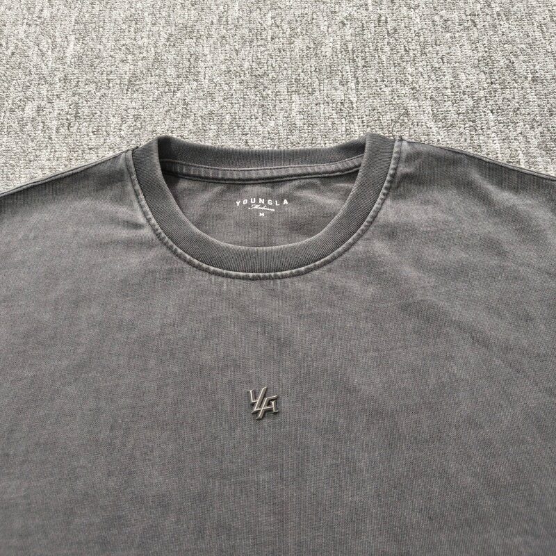 Camiseta de manga cumprida YOUNGLA  PEACHED MINERAL LONG SLEEVES