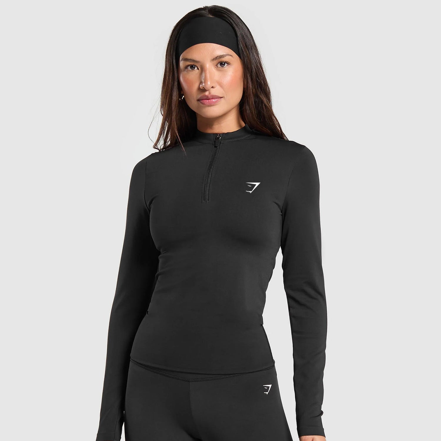 Camiseta Femenina Longa Gymshark Zip Slim Fit