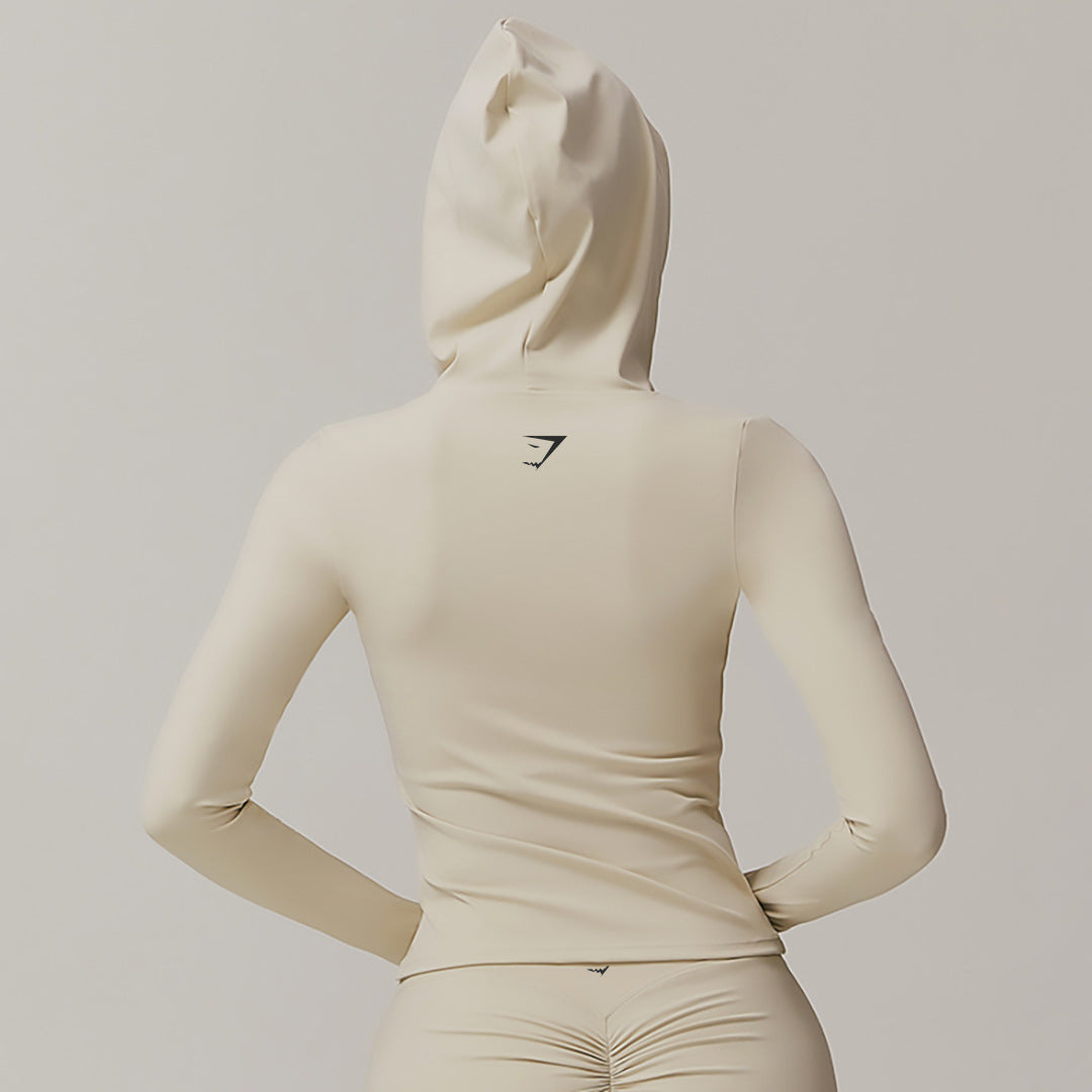 Jaqueta Cropped Gymshark com Capuz e Zíper