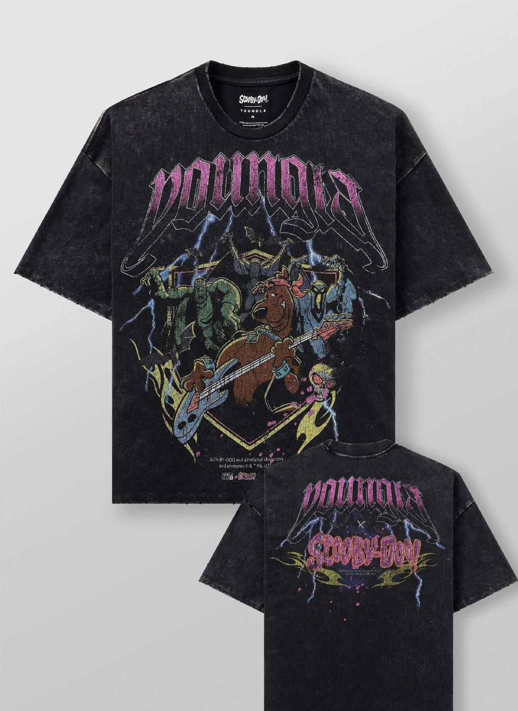 Camiseta YoungLA Scooby-Doo Acid Wash Oversized