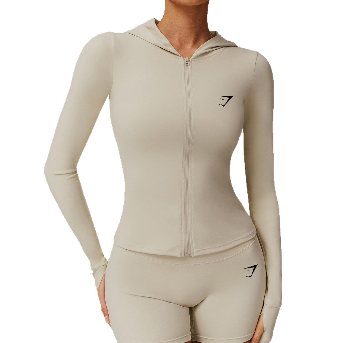 Jaqueta Cropped Gymshark com Capuz e Zíper