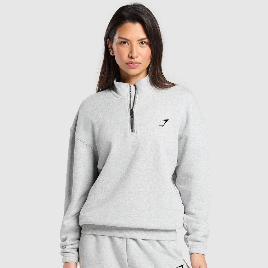 Moletom com Capuz Half-Zip Gymshark Oversized