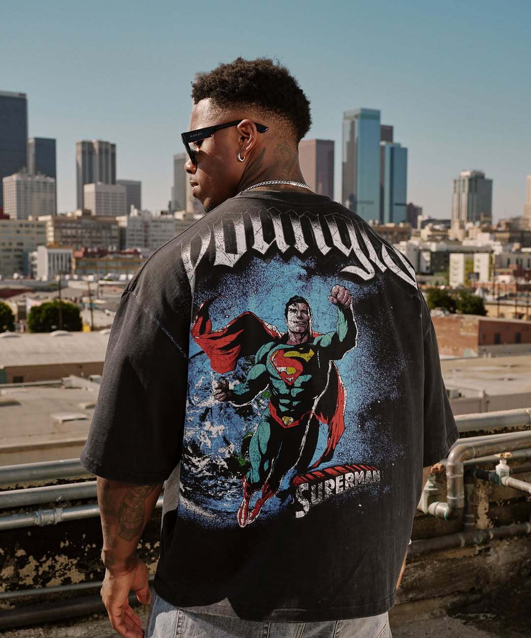Camiseta YoungLA Superman DC Comics Oversized