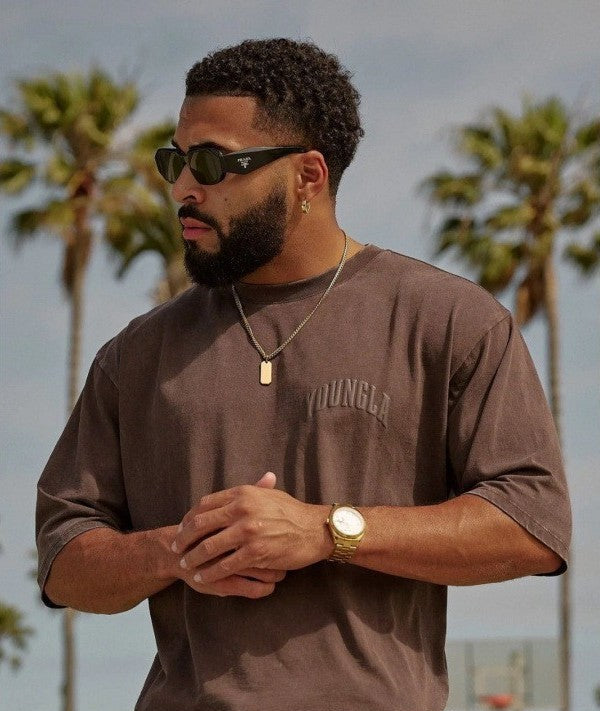 Camiseta Oversized YoungLA Embossed Collegiate