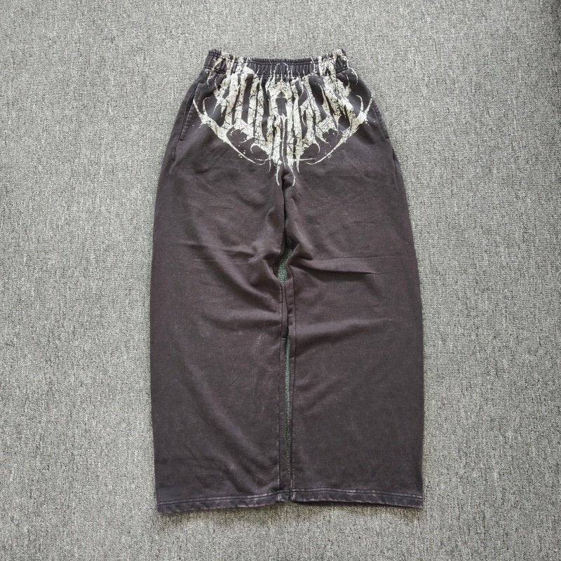 Calça Jogger YoungLA Wide Leg Acid Wash Dark