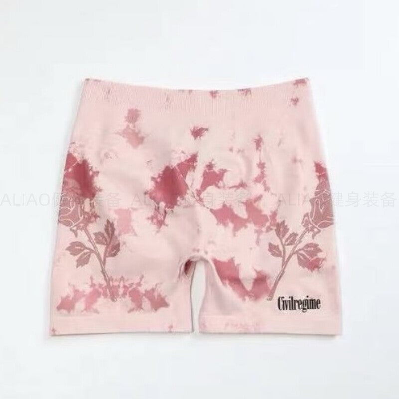 Conjunto Fitness Darc Sport Rose Tie-Dye Scrunch