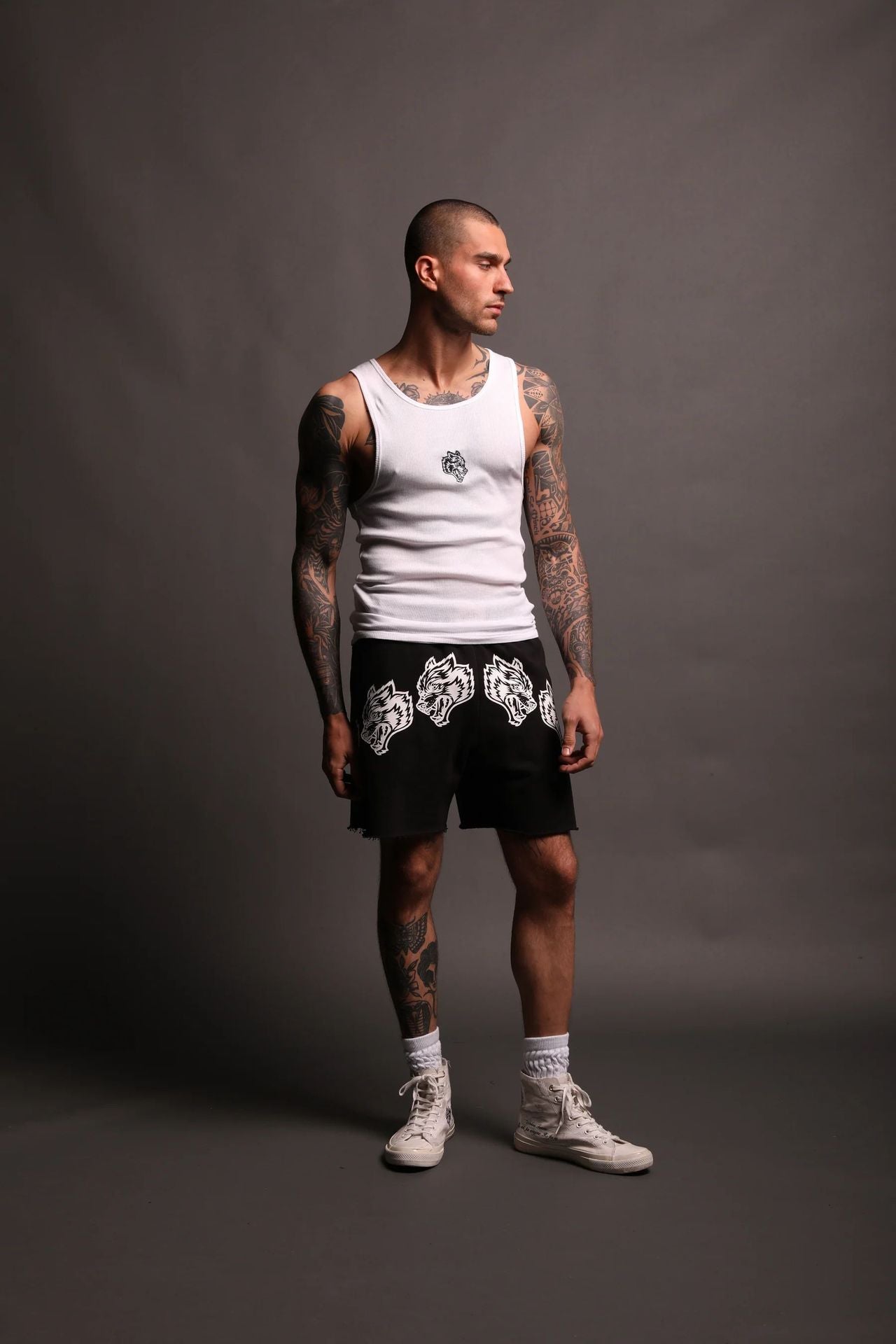 DUAL WLVS FRVR TRACK SHORTS