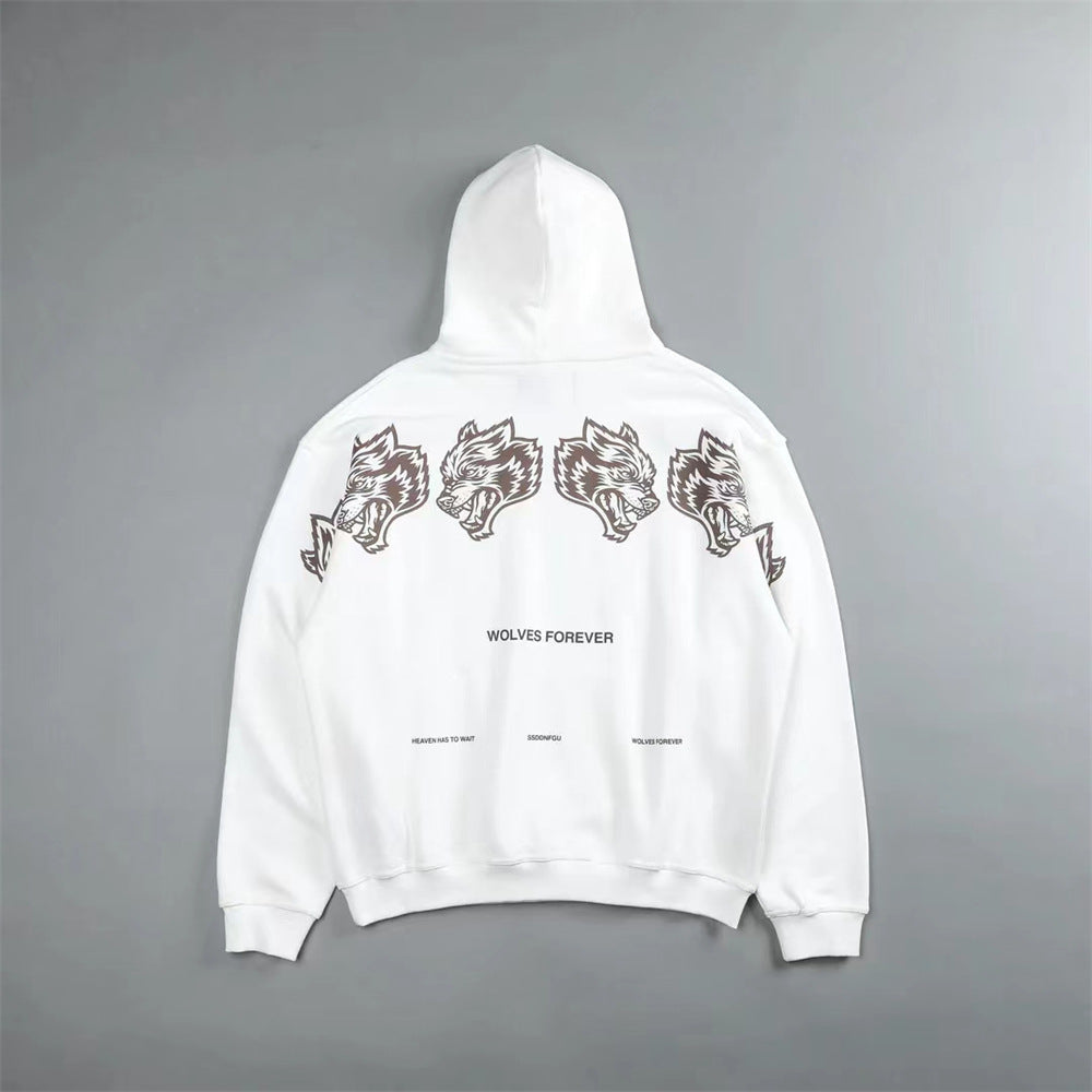 CLASSIC WOLVES BLACK AND WHITE HOODIE