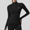 Camiseta Femenina Longa Gymshark Zip Slim Fit