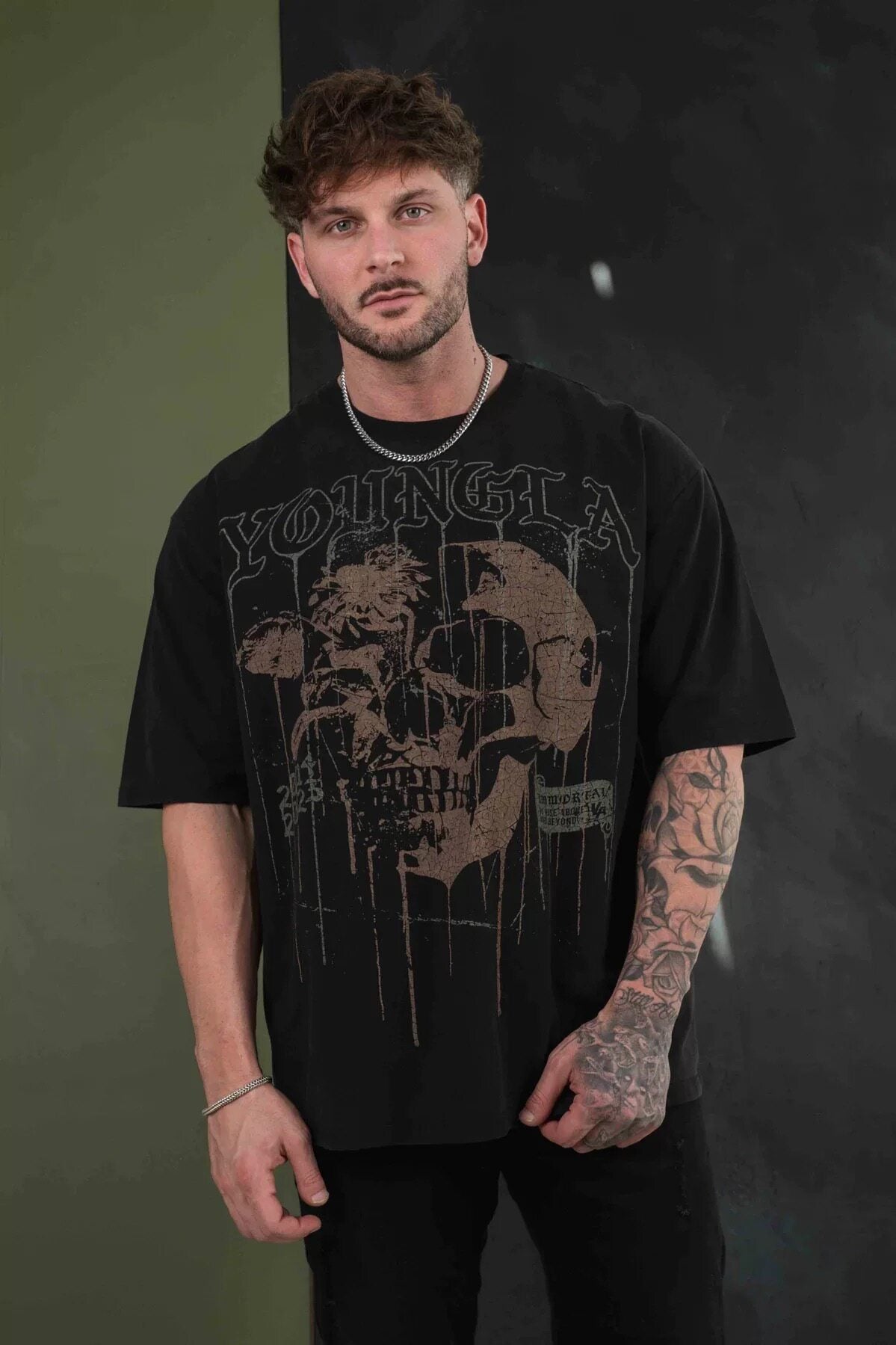Camiseta Youngla Floral Skull Tees