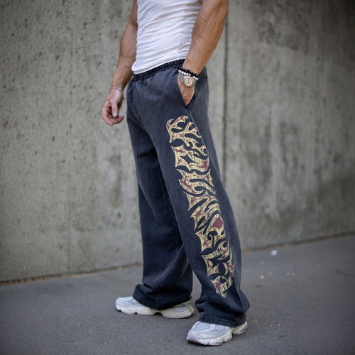 Calça  YoungLA Tiger Tribal Wide Leg